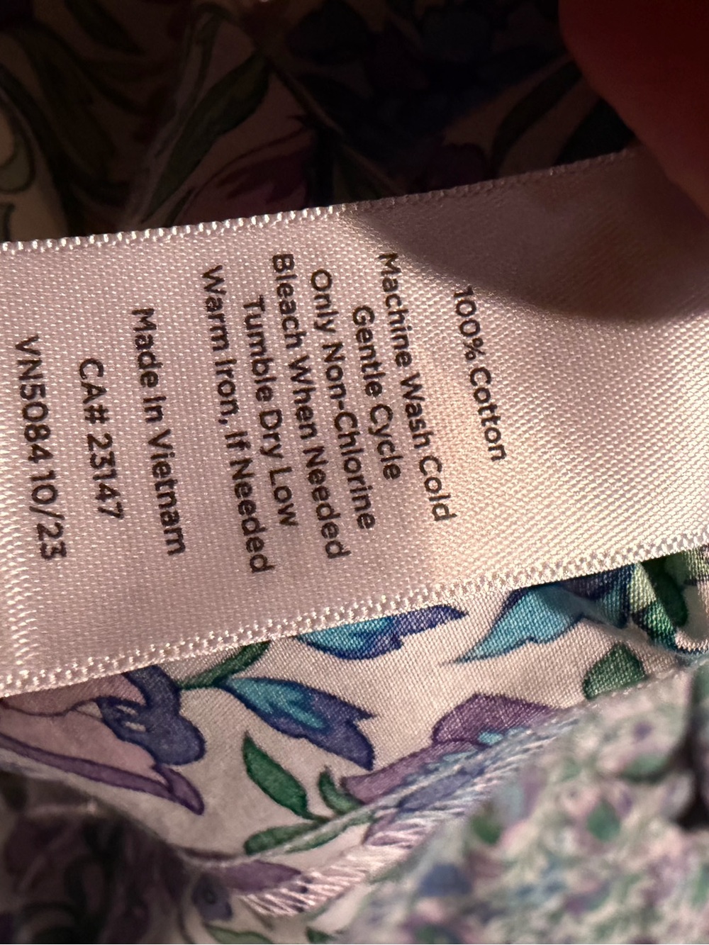 Talbots Fit & Flare Poplin Shirtdress Floral Purple Blue Women’s Belt 16 Dress - Picture 9 of 11